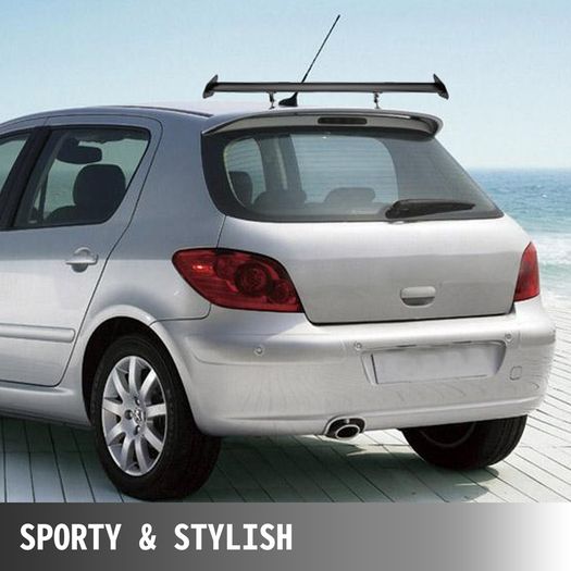 Universal Rear Wing Adjustable Brackets 53In Aluminum Alloy Car Spoiler Tuning Accessory Installed on Hatchback Trunk