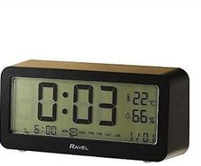 Ravel Big Digit Light Sensor Alarm Clock Black RCD005.3