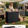 Folding Portable Bar Table, 1105 x 390 x 1010 mm, with Carry Bag, 2 Storage Shelves, and Detachable Skirt, Quick and Easy Setup Image 2