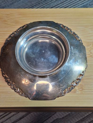 Antique Silver scrollwork footed dish. Hallmarked Birmingham
