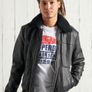 Superdry Black Aviator Flight Leather Jacket Image 2