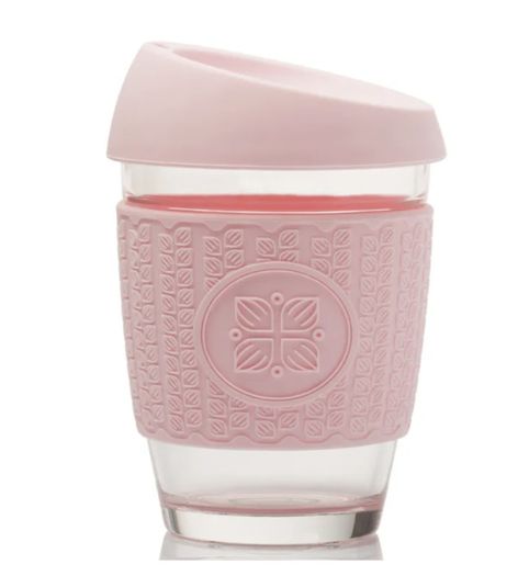 Funk My World - Pink Eco-Friendly Travel Mug Borosilicate Glass - 12oz Barrister Friendly