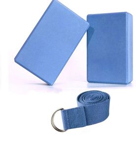 2pcs Yoga Blocks Set With Yoga Strap High Density EVA Foam Brick to Support Deepen Poses, Improve Strength Aid Balance Flexibility