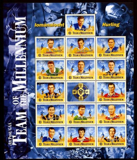 2000 Ireland Hurling Team of the Millennium Commemorative Sheet Mint Never Hinged (MNH)