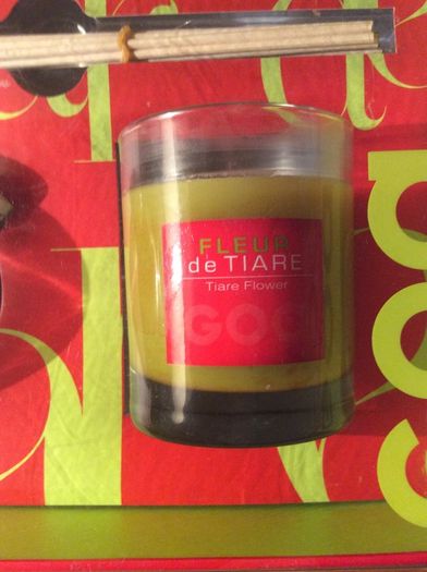 GOA Fleur de Tiare ( Tiare Flower ) Scented Candle and Diffuser ( with reeds ) Set - Boxed