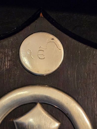 Rare Solid Silver Tuck Chang & Co Plaque presented to Sergeant J.Macfarlane