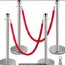 Silver or Gold Crowd Control Barrier Set  4 Posts with 2 Red Velvet Ropes Image 7