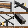 4ft6 Double Bed Frame with Wooden Headboard, Metal Platform Bed Frame with LED Lights and Charging Station,Sturdy Metal Slats Support, UnderBed Storage,Easy Assemble,No Mattress (Double-135x190cm) Image 2