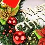Merry Christmas Wreath 11.8 Inch with Red Bow ane Bells Image 3