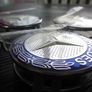 Mercedes Benz Classic 75mm Chrome / Blue 4 x Wheel Center Caps Cap Hub Image 4