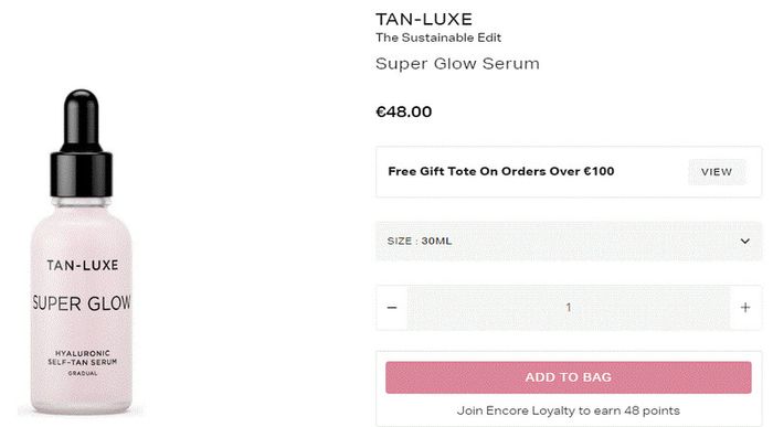 Tan-luxe Super Glow Hyaluronic Self-tan Serum 30ml NEW