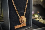 Pure Copper Spiral Pendant on a Textured Copper Chain