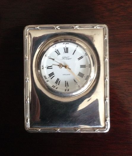 Small sterling silver clock
