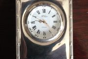 Small sterling silver clock