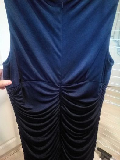 Stunning Dress navy ruched 14