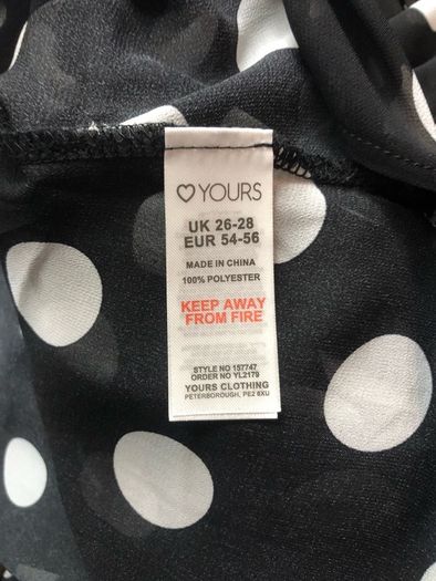 Yours black/white chiffon blouse (size 26-28)