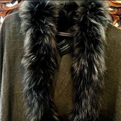 Fab Annette Gortz Raccoon Trimmed Cape/Scarf One Size