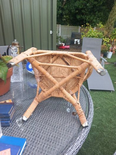 Rattan chair for a child, very cool piece, metal feet, D18