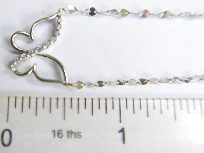 Vintage 925 Sterling Silver Butterfly Women's Pendant Necklace length 14" - 2g