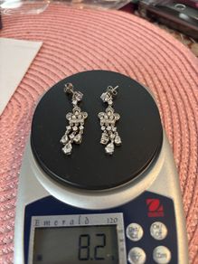 silver  earrings with stones