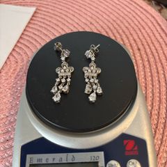 silver  earrings with stones