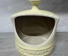 Le Creuset Stoneware Salt Pig. Discontinued rare color. Pale Yellow. As New
