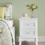 Set of 2 White Bedside Tables with Drawers Elegant Wooden Nightstands for Bedroom, Hallway & Living Room Image 4