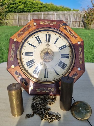 19th-century antique wall clock