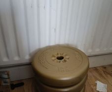 4 York Barbell 10lb / 4.5kg Gold Vinyl Weight Plates