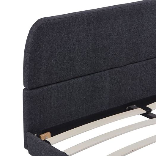 Bed Frame Dark Grey Fabric 135x190 cm