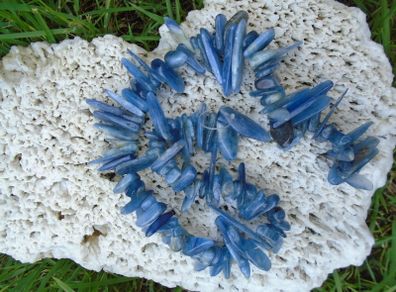 Kyanite long nugget beads,Jewellery making supplies,Gemstone beads,Craft supplies