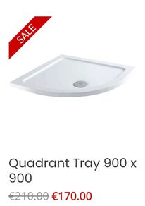 900 Quadrant Shower Tray SALE PRICE