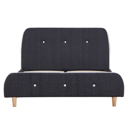 Bed Frame Dark Grey Fabric 120x190 cm