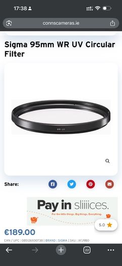 High quality filter thread sigma Sigma 77mm 82mm 92mm WR UV Circular FIlter