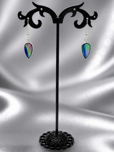925 Sterling Silver & Dichroic Glass Earrings