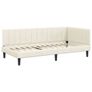 Corner Bed Frame with Headboard Cream 90 x 190 cm Velvet Image 3