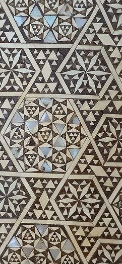 Vintage Mother of Pearl Wooden Decorative Plaque