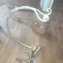 Beautiful Old Brass Kettle on an Awesome Forged Wrothe Iron Stand Image 4