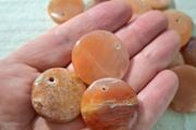 Beautiful peach aventurine worry stone to balance emotions pocket size 30mm