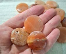 Beautiful peach aventurine worry stone to balance emotions pocket size 30mm