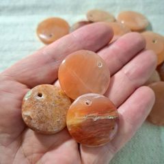 Beautiful peach aventurine worry stone to balance emotions pocket size 30mm
