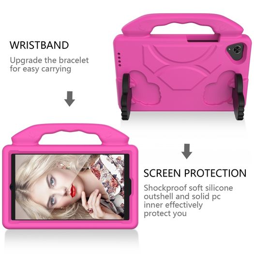 For Samsung Galaxy Tab A7 Lite Case Kids Shockproof Tablet Smart Cover With Thumbs UP EVA New Pink - FHT08SMTK4