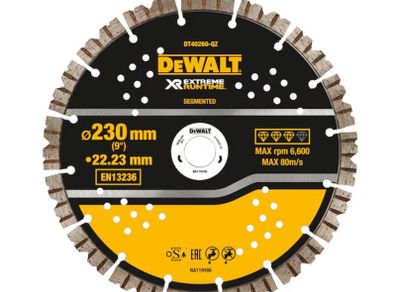 DeWalt DT40260 XR Flexvolt Diamond Blade Extreme Runtime 230mm x 22mm