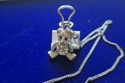 Vintage Silver Teddy bear Necklace