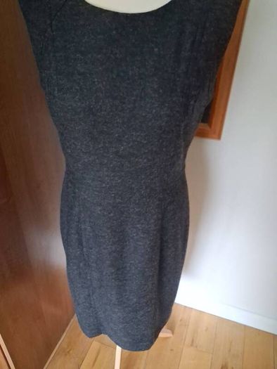 Hobbs Quality Wool Mix Grey Pinafore Dress Size 12