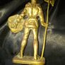 Vintage Full Brass Knight in Full Armor, holding a Poleaxe or Halberd in one hand and a Shield bearing a cross emblem in the other, Postage Available or Collection, Image 10