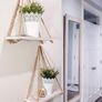 Rustic Set of 2 Wooden Floating Shelves with String  Farmhouse Hanging Shelves for Living Room Wall Small Kitchen Shelves with Rope 17 Inch x 5.2 Inch SINGLE SHELF ALSO AVAILABLE, SEE DESCRIPTION (FREE POSTAGE) Image 6