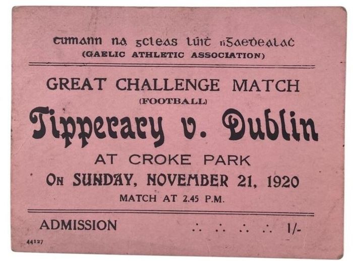 Original "Bloody Sunday" Match Ticket