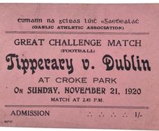 Original "Bloody Sunday" Match Ticket