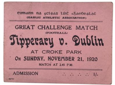 Original "Bloody Sunday" Match Ticket